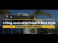 Citing Journal Articles from Library Databases