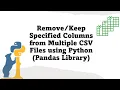 Specified Columns from Multiple CSV Files using Python Using Pandas Fasten Power Q