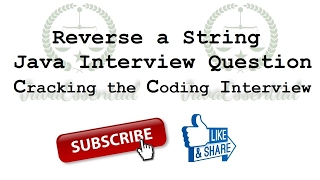 Reverse a String in java Java Interview Question Cracking the coding interview