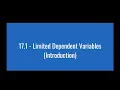 17 1 - Limited Dependent Variables Introduction