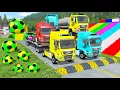 Download Lagu Double Flatbed Trailer Truck vs Speedbumps Train vs Cars | Tractor vs Train Beamng.Drive #339