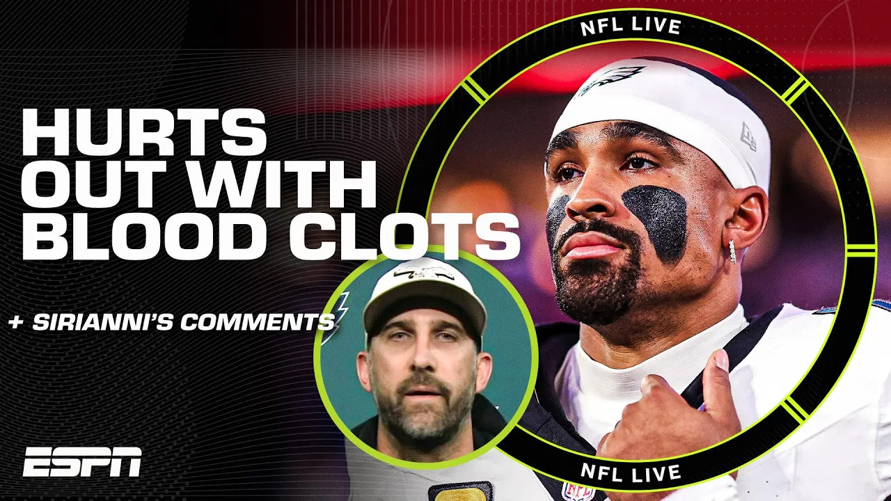 Latest on Jalen Hurts being out for the season with blood clots + Sirianni’s comments | NFL Live