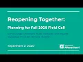 Reopening Forum September 2 2020