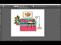 Illustrator CC Tutorial - Flat Design of a Living Room-Living room vector design