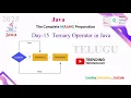 Java Ternary Operator Telugu Tutorial for Beginners