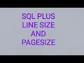SQL PLUS LINESIZE AND PAGESIZE IN TELUGU LANGUAGE