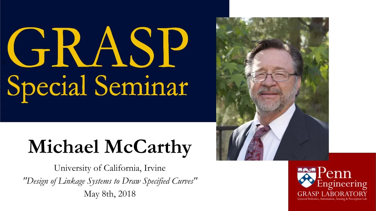GRASP Special Seminar: Michael McCarthy - May 8th, 2018