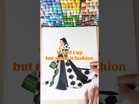 World Cup but make it fashion 💁🏻‍♀️⚽️ #copicmarkers #asmr #fashionillustration #traditionalink