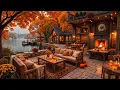 Download Lagu Cozy Fall Porch Ambience 🍂 Smooth Jazz Instrumental Music \u0026 Crackling Fireplace for Relax, Working