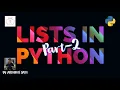 14 Lists in Python Part-2 Python Tutorial Study Material By Arihant Jain