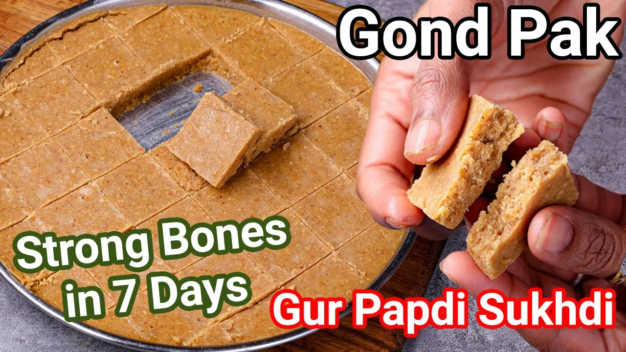 Just 3 Ingredients Gur Gond Pak - Gujarati Special Sukhdi   Easy Soft Gur Papdi - Healthy Dessert