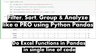 Analyze Data like a Pro Filter Sort Group Pivot Crosstab and Analyze in Python Pandas