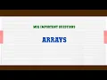 Arrays MCQ Questions
