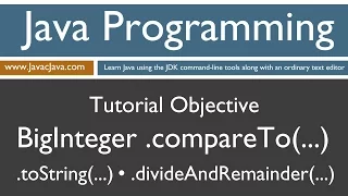 Learn Java Programming - BigInteger compareTo Tutorial