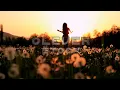Beautiful Young Woman Hippy Dress Running Dandelion Field Sunset - Stock Footage