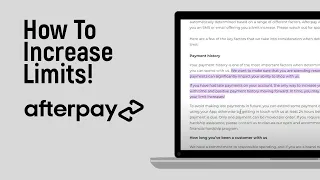 How to Increase After Pay Limits easy