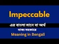 Impeccable Meaning in Bengali Impeccable