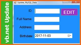 VB NET - How To Update MySQL DataBase Data In Visual Basic Net with source code