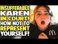 Insufferable Karen Represents Herself In Court Then EVERYTHING Goes TERRIBLY WRONG Pro Se FAIL