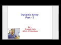 Tutorial - 16 Dynamic Array in Hindi PART