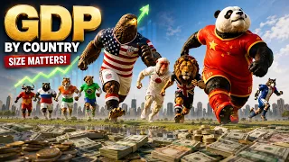 Country Mascots Scaled by GDP | GDP Comparison 2026 | Country size by GDP