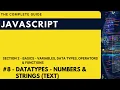 JavaScript Data Types Numbers Strings Text Hindi JavaScript The Complete Guide