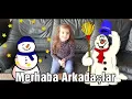 iLayda kardan adam yaptı.Kış etkinliği snowman.Eğlenceli çocuk videosu.Çocuk el becerileri ve  sanat