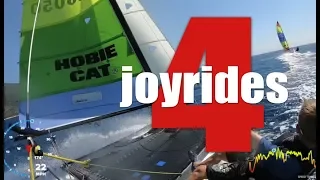 30 knots of wind, four very different joyrides, Hobie 16 onboard