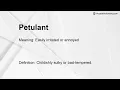 Petulant Meaning