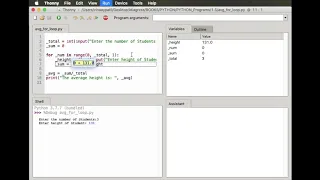 For Loop Python Debugging in Thonny