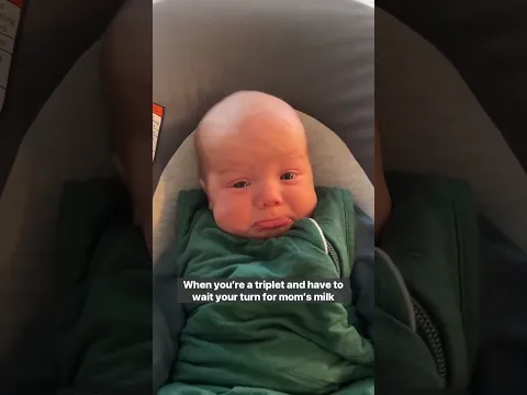 Sorry buddy, Mommy only has 2! 😢 The struggle with feeding triplets! #triplets #mom #breastfeeding