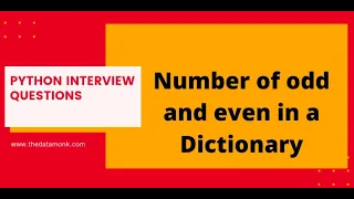 Dictionary Questions in Python Part 4 Code in Python for Data Science The Data Monk