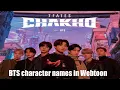 BTS character names | 7 FATES : CHAKHO  #shorts #bts #7fateschakho
