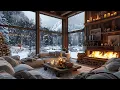 Whiteout Arctic Storm Outside Lonely Cabin | Fireplace Sounds for Calm Sleep and Cozy Winter Night