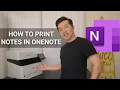 How to print OneNote note pages
