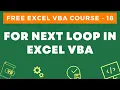 Free Excel VBA Course - FOR NEXT Loop in Excel VBA