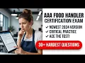 AAA Food Handler Certification Exam 2026 Comprehensive Study Guide And Practice Review