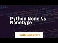 python none vs nonetype