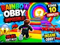 RAINBOW OBBY IMPOSSIBLE STAGE 10 COMPLETE Only 1 Can Beat This