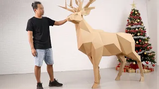I Built a Life Size Low Poly Deer from Cardboard