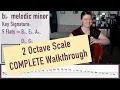 2 Octave Scale b-flat melodic minor WITH instructions
