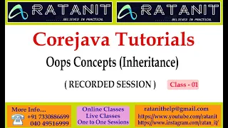 java Tutorials Oops concept by Mr Ratan class-01