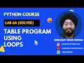 Lab 6a Table Printing Solution Solution Python Program Simranjit Singh Monga