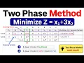 Two Phase Method Minimization Problem Operations Research MBA BSC Maths and GATE ME