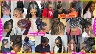 2025 Best Ponytail Braids Hairstyle ideas with Beautiful Cornrow Designs UpdoBraids For Black Women