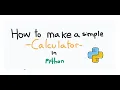 How to Make a Simple Calculator in Python - For Beginners