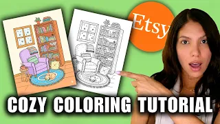 How I Create Bestselling Cute Cozy Coloring Pages For My Etsy Shop in 2026