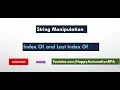 StringManipulation - IndexOf and LastIndexOf