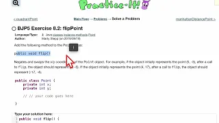 Java Practice It Exercise 8 2 flipPoint classes instance methods Point