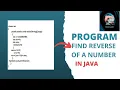 Find reverse of a number in java in hindi full explaination Java tutorial base code